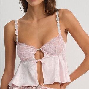 For Love And Lemons Pink Lace Chemise